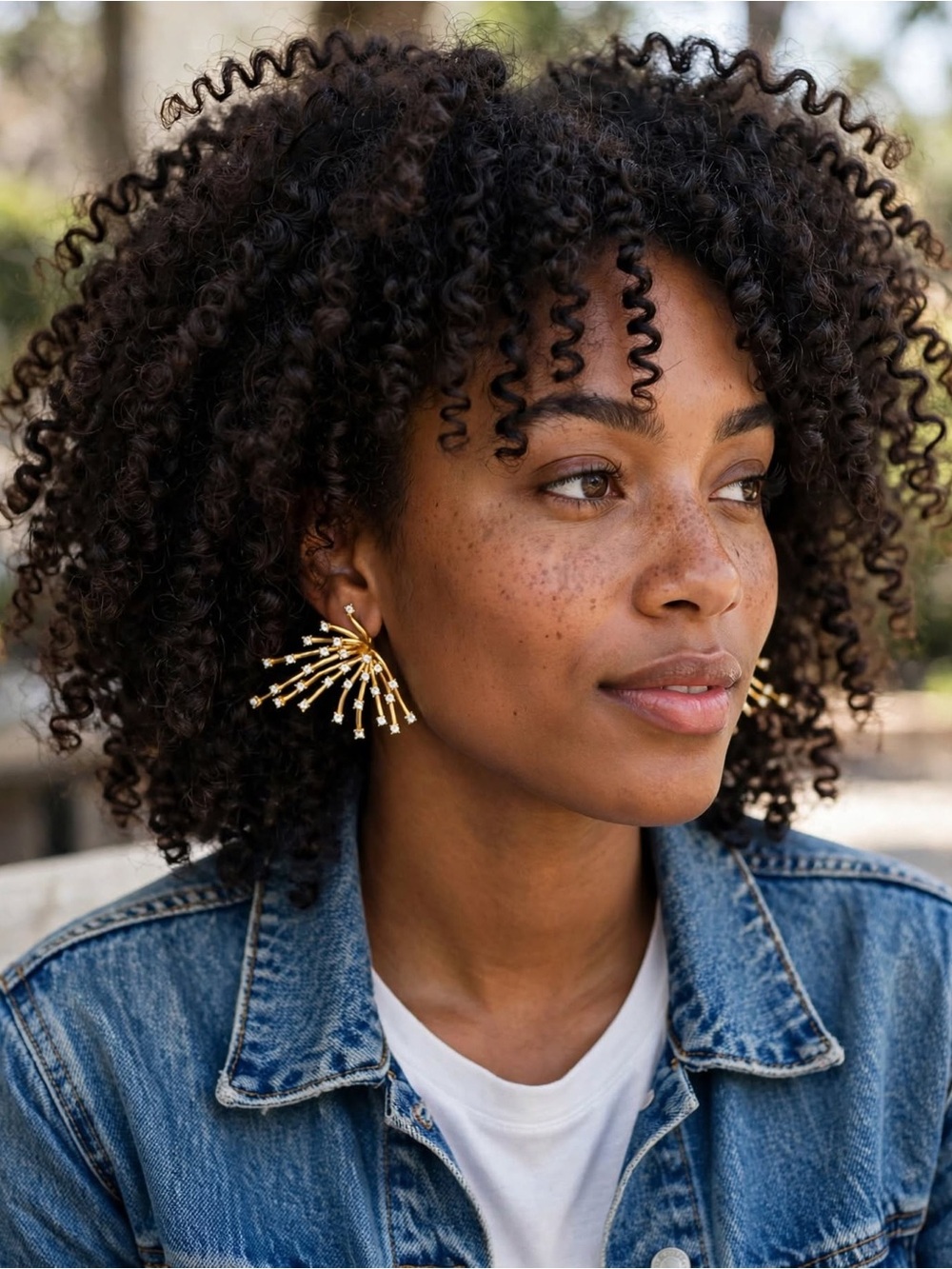 Sunburst gold earrings